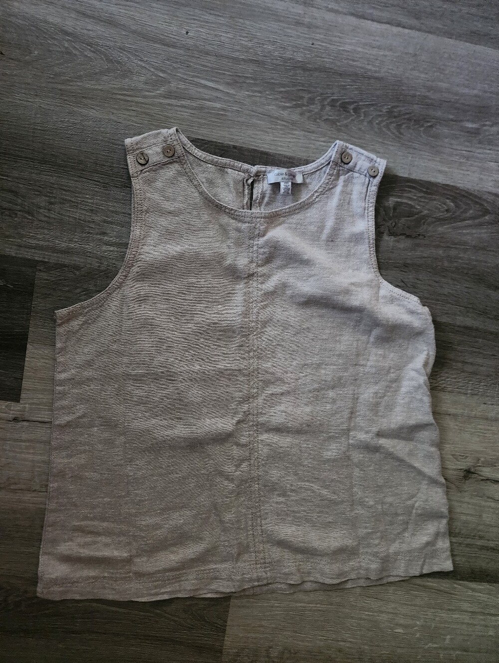 Cable & Gage Linen Blend Natural Fiber Top - NWOT